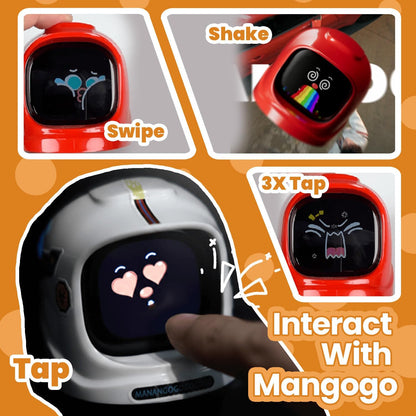 Smart Car Dashboard Robot Ornament, Car Gift (Red, Vibrant Sets) 300+ Dynamic Expressions with Sound Effects, Emotional Driving Companion, Built-in gyro sensor, APP & OTA update.