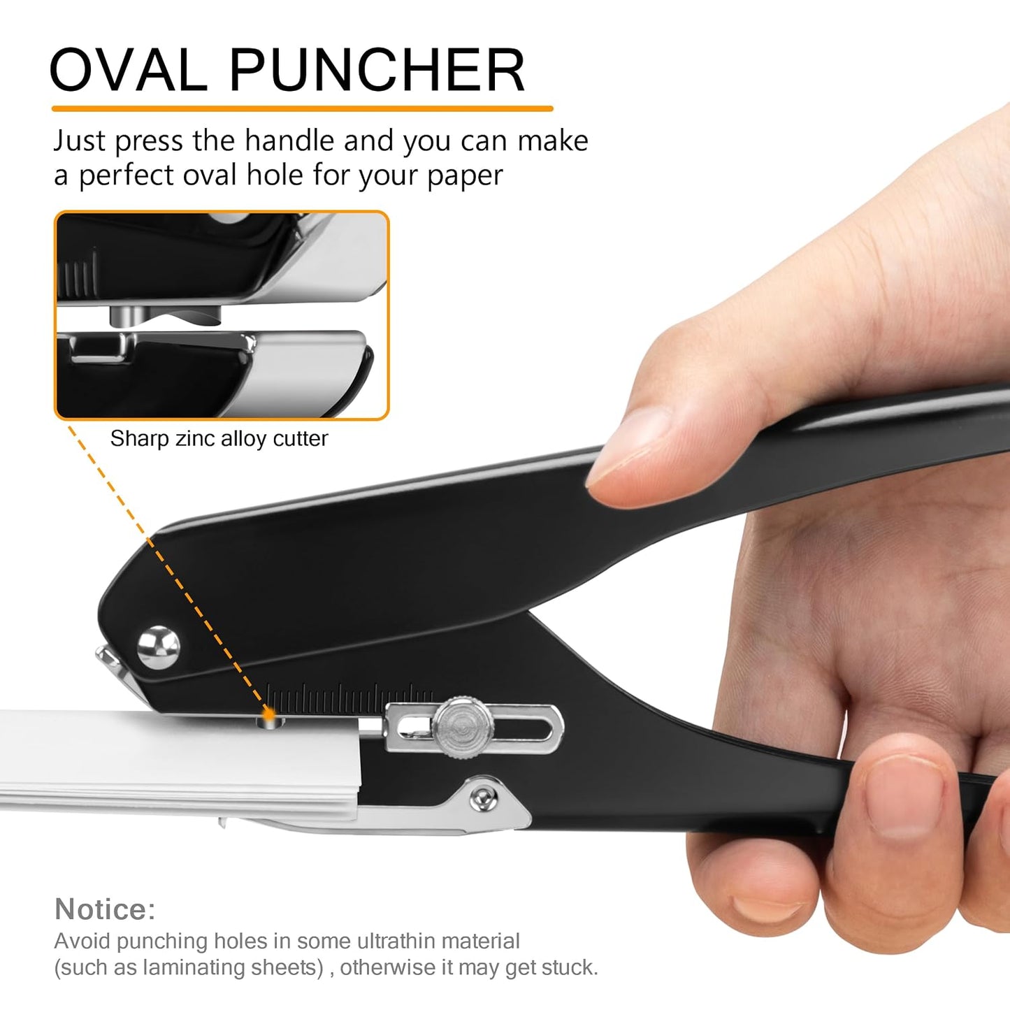 MyLifeUNIT Badge Hole Punch, Heavy-Duty Slot Puncher for ID Cards, PVC Cards & Paper, Manual Oval Slot Punch with Paper Scrap Collector