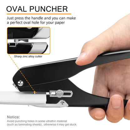 MyLifeUNIT Badge Hole Punch, Heavy-Duty Slot Puncher for ID Cards, PVC Cards & Paper, Manual Oval Slot Punch with Paper Scrap Collector
