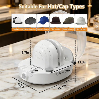 Hat Cleaner Machine with Steam, Cap Washer and Shaper for Baseball Caps, Trucker, Bucket and Newsboy Hats