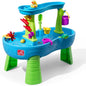 Step2 Rain Showers Splash Pond Toddler Water Table, Outdoor Kids Water Sensory Table with 13-Piece Water Toy Accessories, STEM Water Play, Ages 18+ Months, Blue & Green