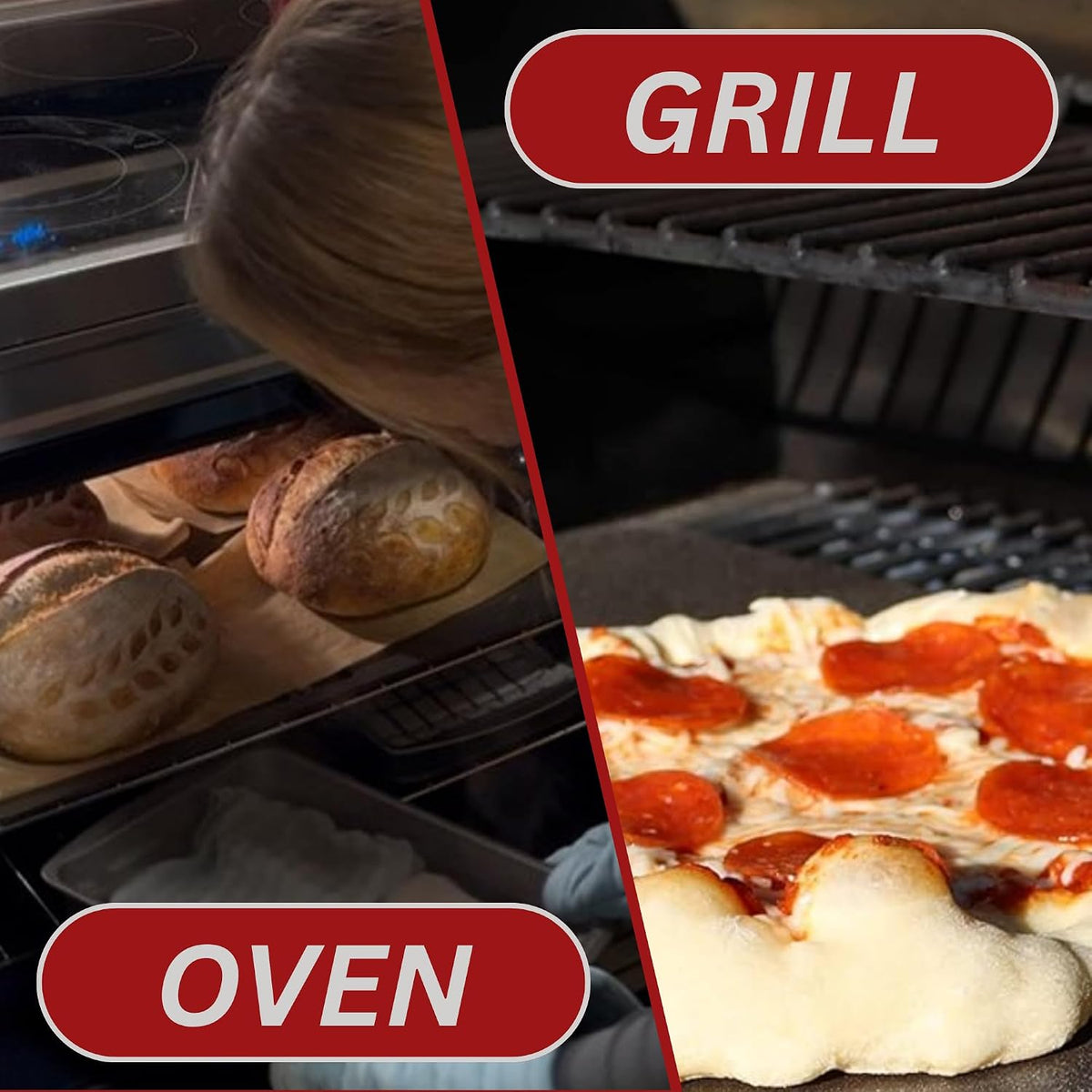 ThermiChef 16" x 16" Pizza Steel - 1/4" Steel, 17.6 lbs Multipurpose Cooking Steel for Pizzas, Sourdough, Grilling & More - Made in the USA