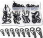 ZUIHUI 40 Pcs Fishing Rod Tip Repair Kit, Stainless Steel Ceramic Guide Rings, Replacement Rod Tip Eyelets in 8 Sizes, Black