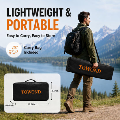 TOWOND 120-Inch Outdoor Projector Screen with Stand, 16:9 Portable HD Foldable Movie Screen, 4K/1080P Front & Rear Projection Screen with Carry Bag, Wind Anchor Kit