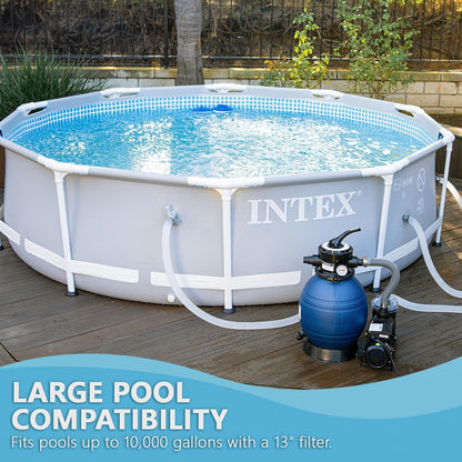 XtremepowerUS 13" Sand Filter Pump System for Above Ground Swimming Pools, 2400 GPH, 0.75 HP Pump, 4-Way Multi-Port Valve, Up to 10,000 Gallons