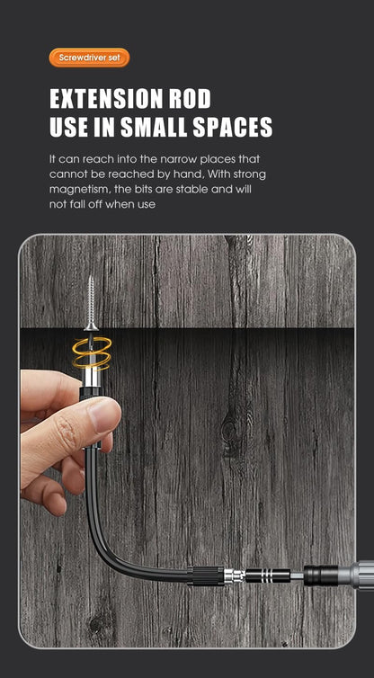 HyperionFlo Essentials 150-in-1 Precision Screwdriver Set, 120 Magnetic Bits & 30-Piece Tool Kit for Electronics, Computers, Phones, Watches, Cameras & Laptops, Black/Silver