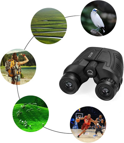 occer 12x25 Compact Binoculars for Adults and Kids