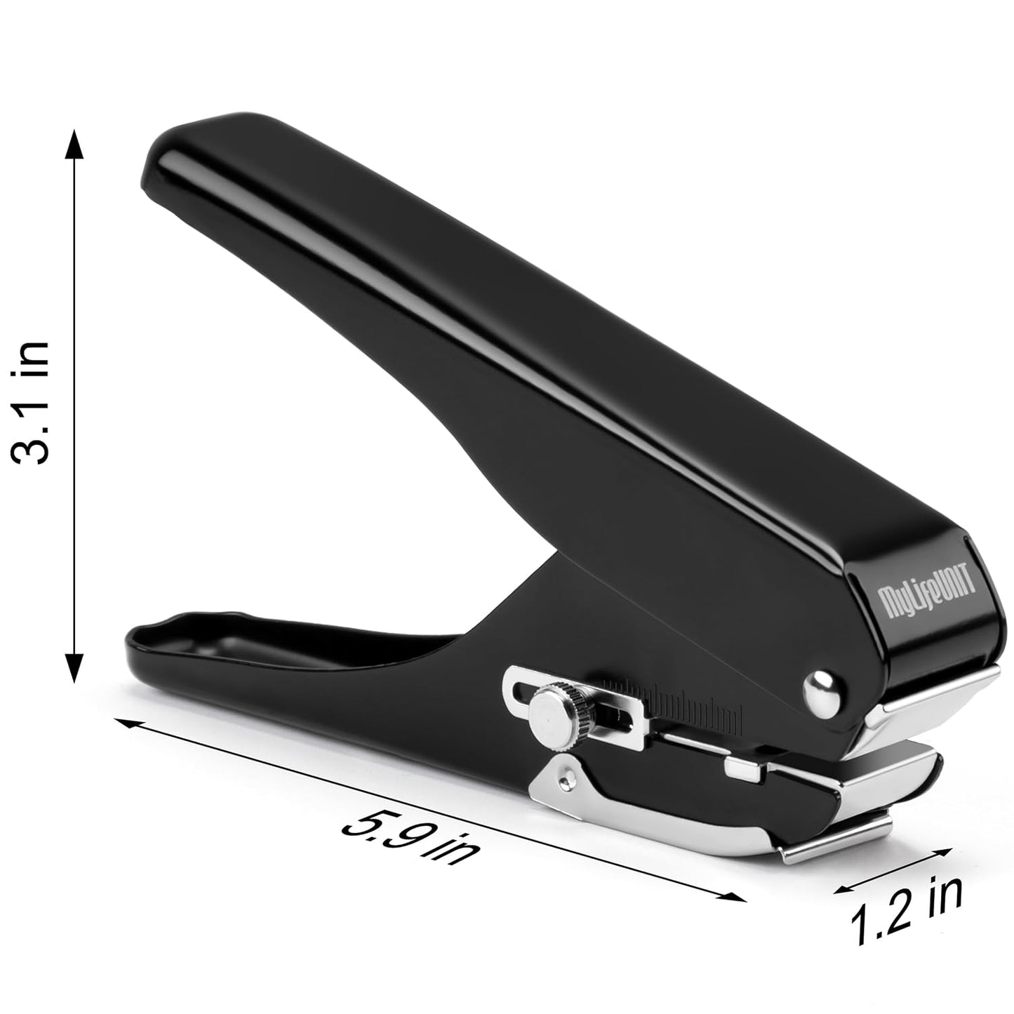MyLifeUNIT Badge Hole Punch, Heavy-Duty Slot Puncher for ID Cards, PVC Cards & Paper, Manual Oval Slot Punch with Paper Scrap Collector
