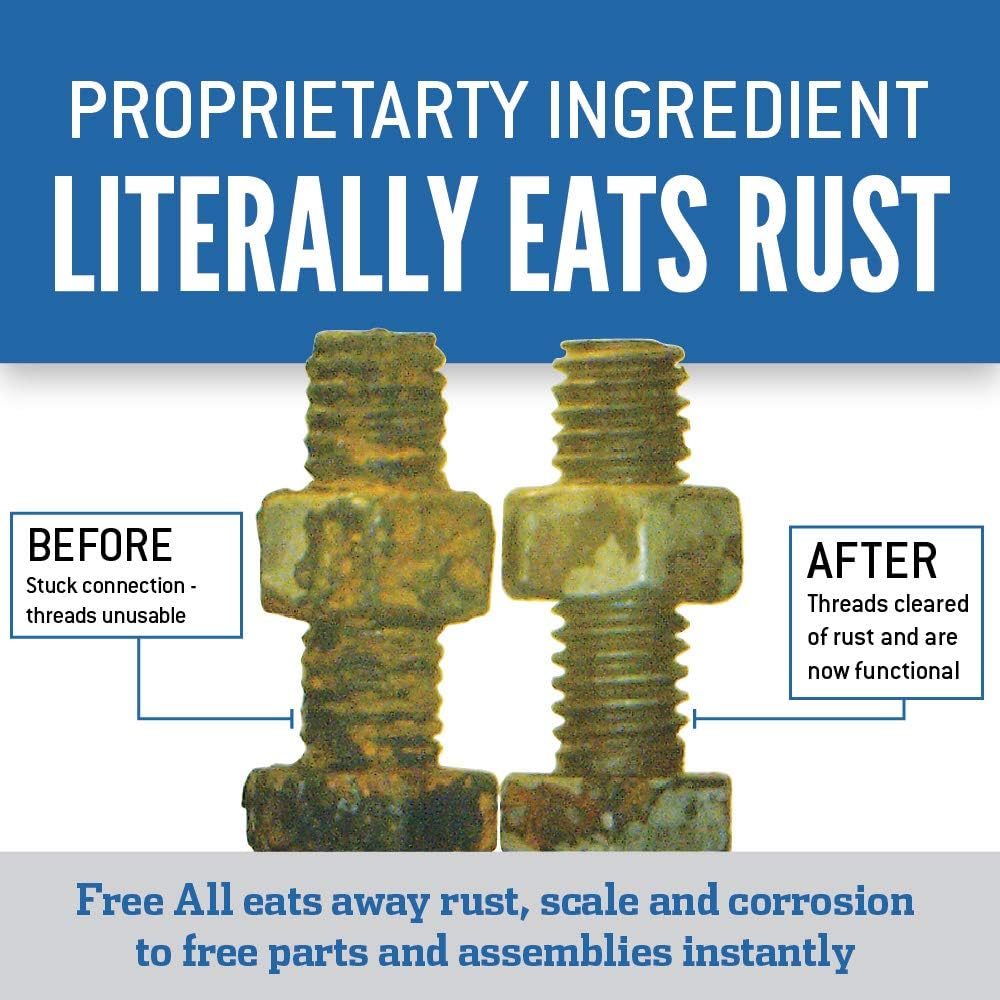 Gasoila Free All Rust Eater Deep Penetrating Oil, 6 oz Aerosol, Silicone-Free Rust Remover for Bolts, Nuts, Pipes, Locks & Machinery