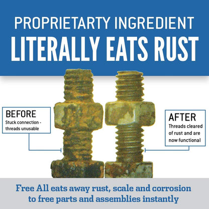 Gasoila Free All Rust Eater Deep Penetrating Oil, 6 oz Aerosol, Silicone-Free Rust Remover for Bolts, Nuts, Pipes, Locks & Machinery