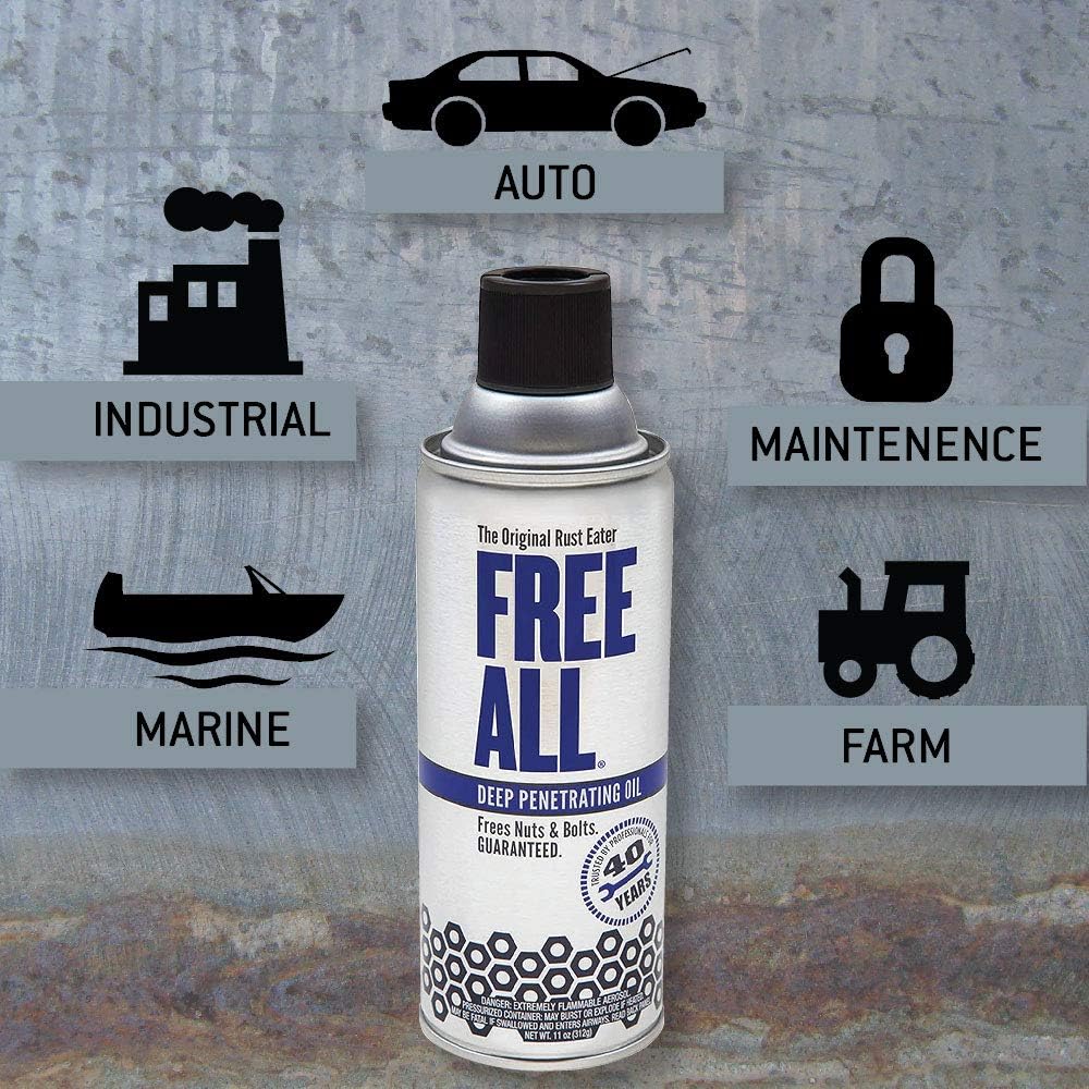 Gasoila Free All Rust Eater Deep Penetrating Oil, 6 oz Aerosol, Silicone-Free Rust Remover for Bolts, Nuts, Pipes, Locks & Machinery