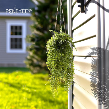 3 Packs Fake Hanging Plants with Black Pots for Wall Decor
