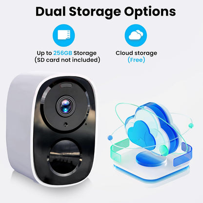 HITELLARCAM CB54W 2K Wireless Security Camera, Indoor & Outdoor WiFi Camera with Full-Color Night Vision, AI Motion Detection, 2-Way Audio, Free Cloud Storage, 5200mAh Battery