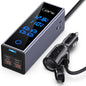 300W Car Power Inverter 12V DC to 110V AC Outlet Adapter 4 Fast USB Ports with PD 36W QC3.0 LCD Voltage Display Stackable Design for Laptop CPAP Road Trip Essentials