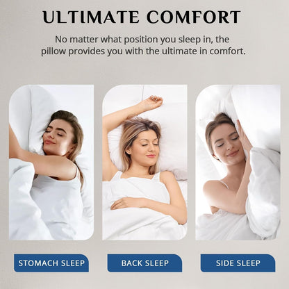 JOLLYVOGUE Pillows King Size Set of 6, Firm Supportive Bed Pillows with Oeko-Tex Certified Down Alternative Fill, Luxury Fluffy Hotel Quality for Stomach, Back, and Side Sleepers, White