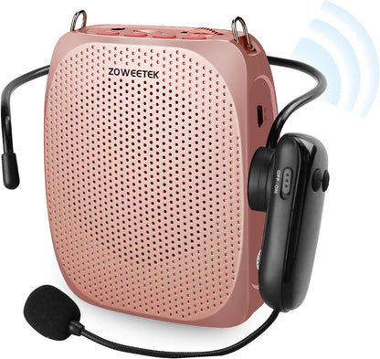 ZOWEETEK Wireless Voice Amplifier for Teachers 2 Mic Portable Speaker Mini Rechargeable Voice Amp, 2 Mics Wired+Wireless, Teacher Must Haves,Power Amplifiers