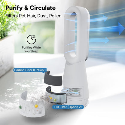 Bladeless Heater Fan with Air Purifier,22" 3-in-1 Fan Heater ComboFaryuan Bladeless Heater Fan with Air Purifier,22" 3-in-1 Fan Heater Combo