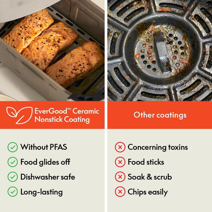 bella Fits-anywhere Slim 4qt Air Fryer, Non-Toxic Coating, Oatmilk