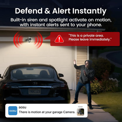 aosu 2K Solar Security Cameras Wireless Outdoor System, 6-Cam-Kit