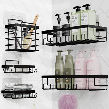 Clara Clark Bathroom Accessories Set - 27PC Bathroom Set with Adhesive Corner Shower Caddy Hanging, Bathroom Sets with Shower Curtain and Rugs, Sage Green Shower Curtain Set with Bathroom Trash Can