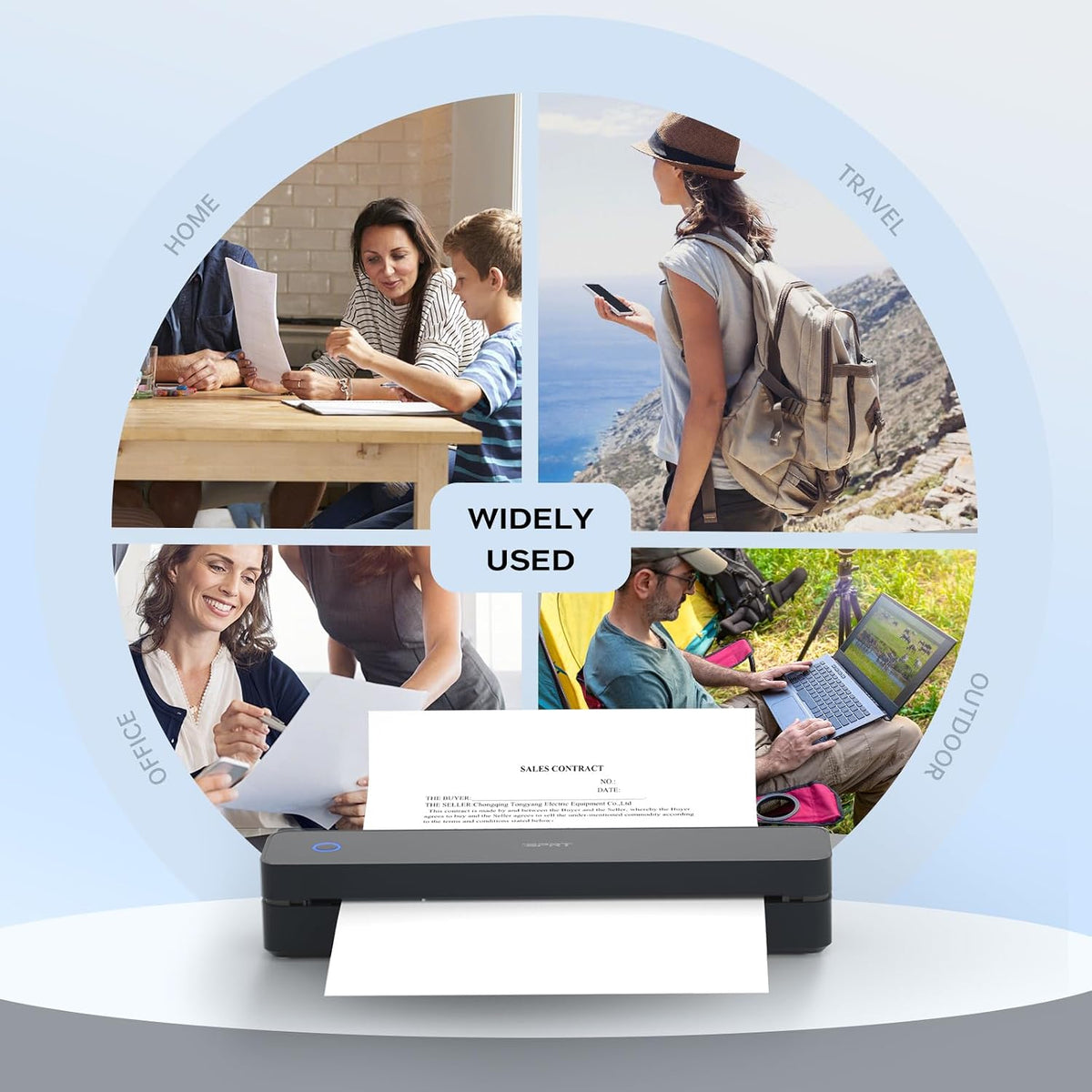 iDPRT MT610 Pro Portable Thermal Printer | Wireless Bluetooth Inkless Printer for US Letter & A4, 300 DPI