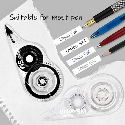 Unjoo White Correction Tape 12-Pack for School & Office