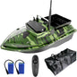 RC Bait Boat for Fishing, 4.4 lb Carp Fishing Boat with Dual Battery Power, Cruise Control, Low Battery Alarm, Dual Motors, LED Night Lights, Waterproof Hull, Camo Green