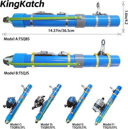 KingKatch Catapult Fishing Rod, Heavy-Duty Slingshot Fishing Pole with Reel & Braided Line, Portable Lure Launcher for Freshwater & Saltwater Fishing