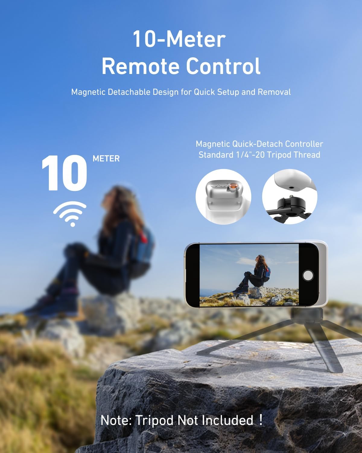 TELESIN Magnetic Phone Camera Grip & C03 Magnetic Selfie Light Creator Kit | Fun Shot Wireless Shutter Grip, 360° Rotatable LED Selfie Light with Mirror, iPhone & Android Compatible