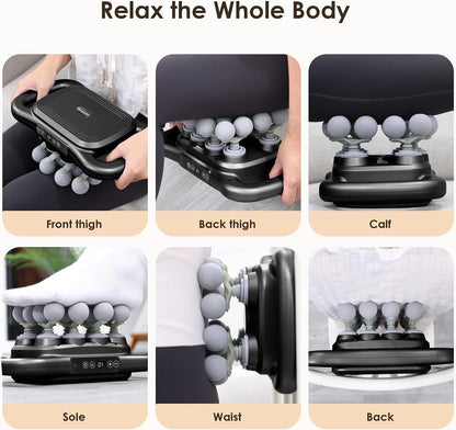 GAXEZO 16-Head Massage Gun Set, Deep Tissue Percussion Massager, 9 Modes & Adjustable Intensity, 2600mAh Rechargeable Battery, Black