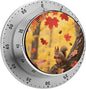 WSOIHFEC Maple Leaf Fall Digital Kitchen Timer, Magnetic Countdown & Count Up Timer with Loud 90dB Alarm, Stainless Steel, Orange