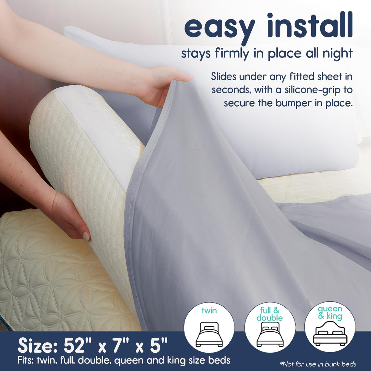 Hiccapop 2-Pack Foam Bed Bumpers for Toddlers – Soft Bed Rail Alternative for Twin, Full & Queen Beds