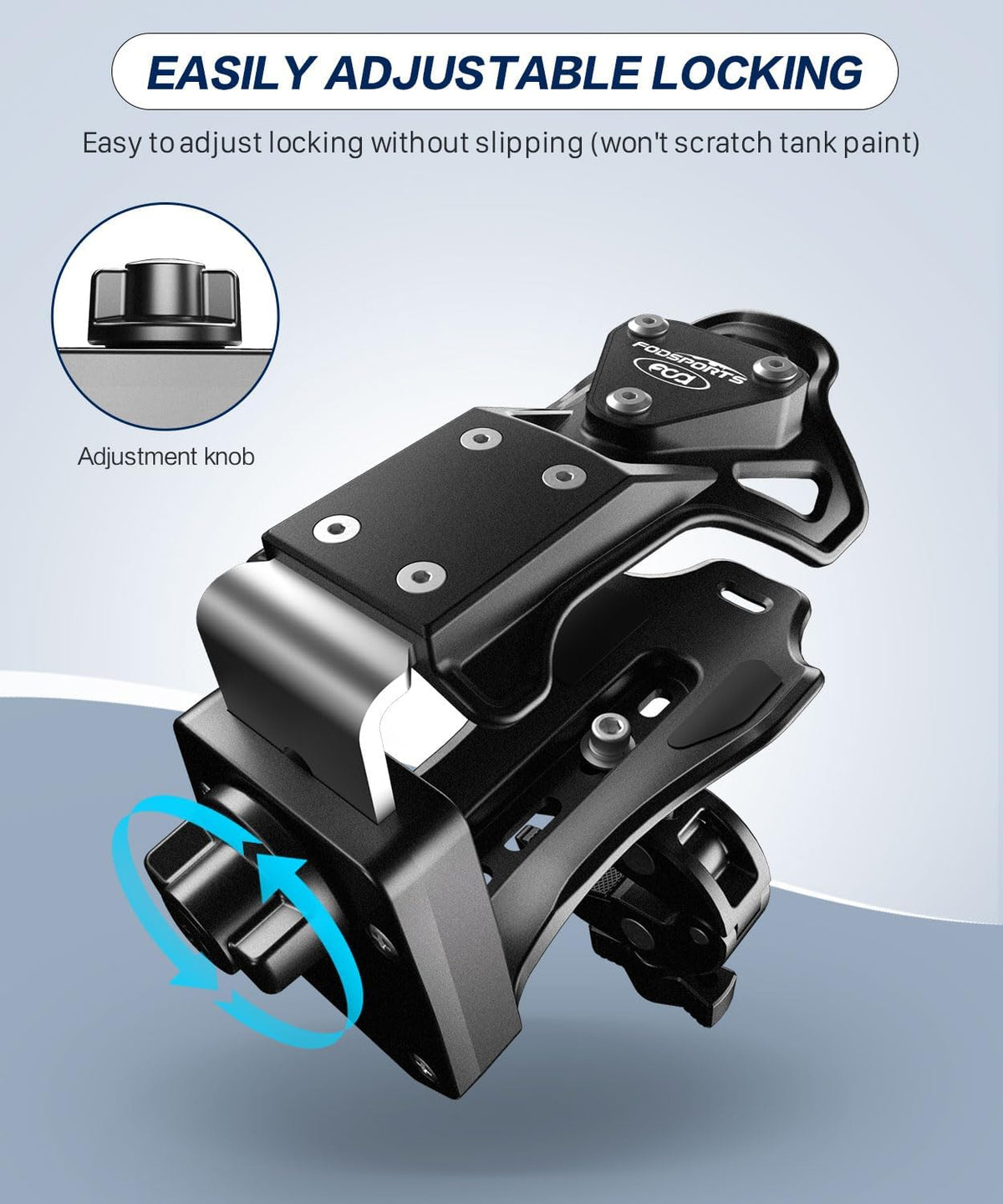 FODSPORTS Motorcycle ATV Cup Holder, Universal Drink Holder with Adjustable 0.5–1.57-Inch Clamp, 360° Rotating Water Bottle Holder for Bikes, Scooters, Boats, Strollers, Golf Carts & Wheelchairs