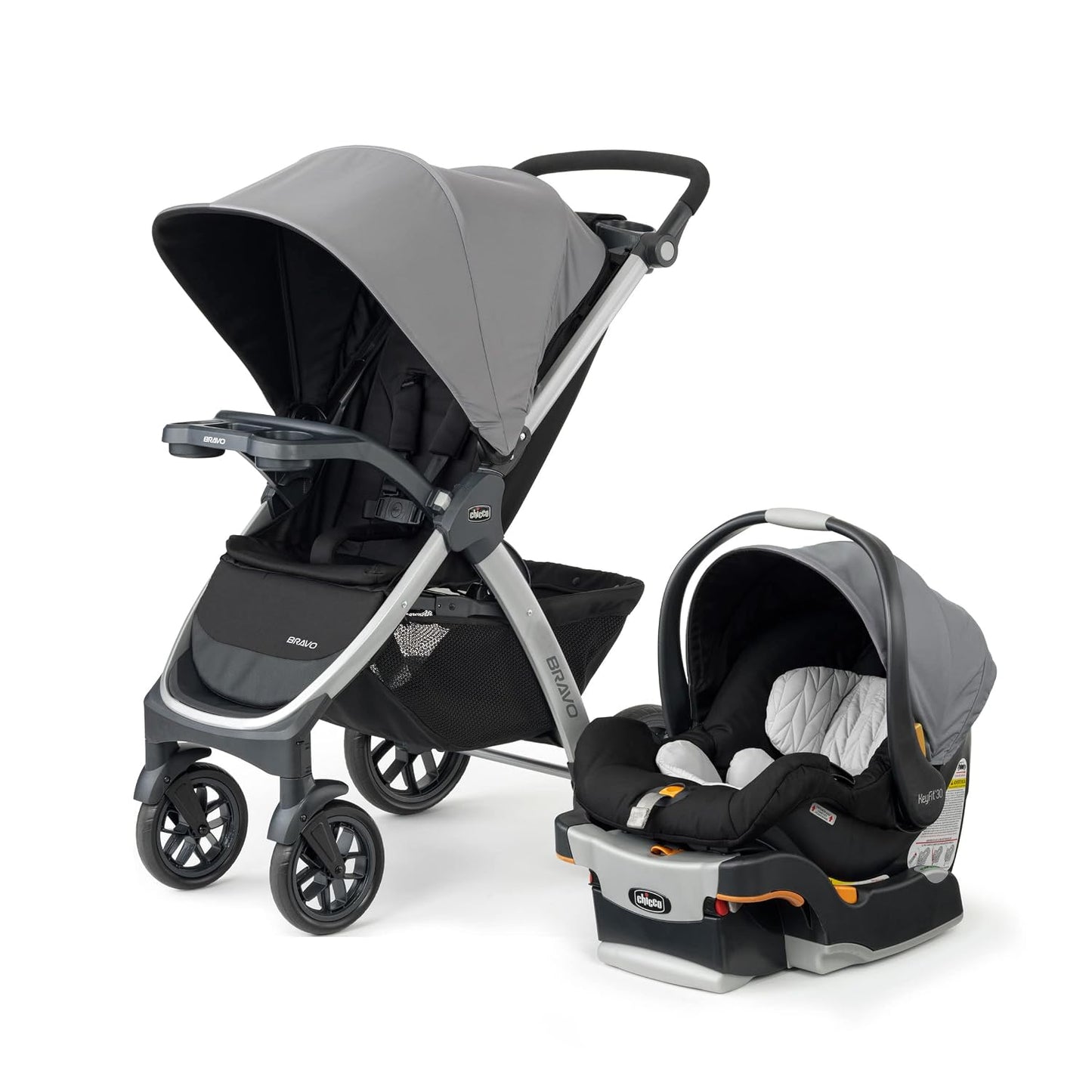 Chicco Bravo 3-in-1 Travel System with KeyFit 30 Infant Car Seat & Base, Camden