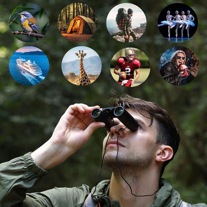 POLDR 12x25 Small Pocket Binoculars, Compact Lightweight Binoculars with BAK4 Prism, Fully Multi-Coated Optics, Waterproof Folding Binoculars for Adults & Kids