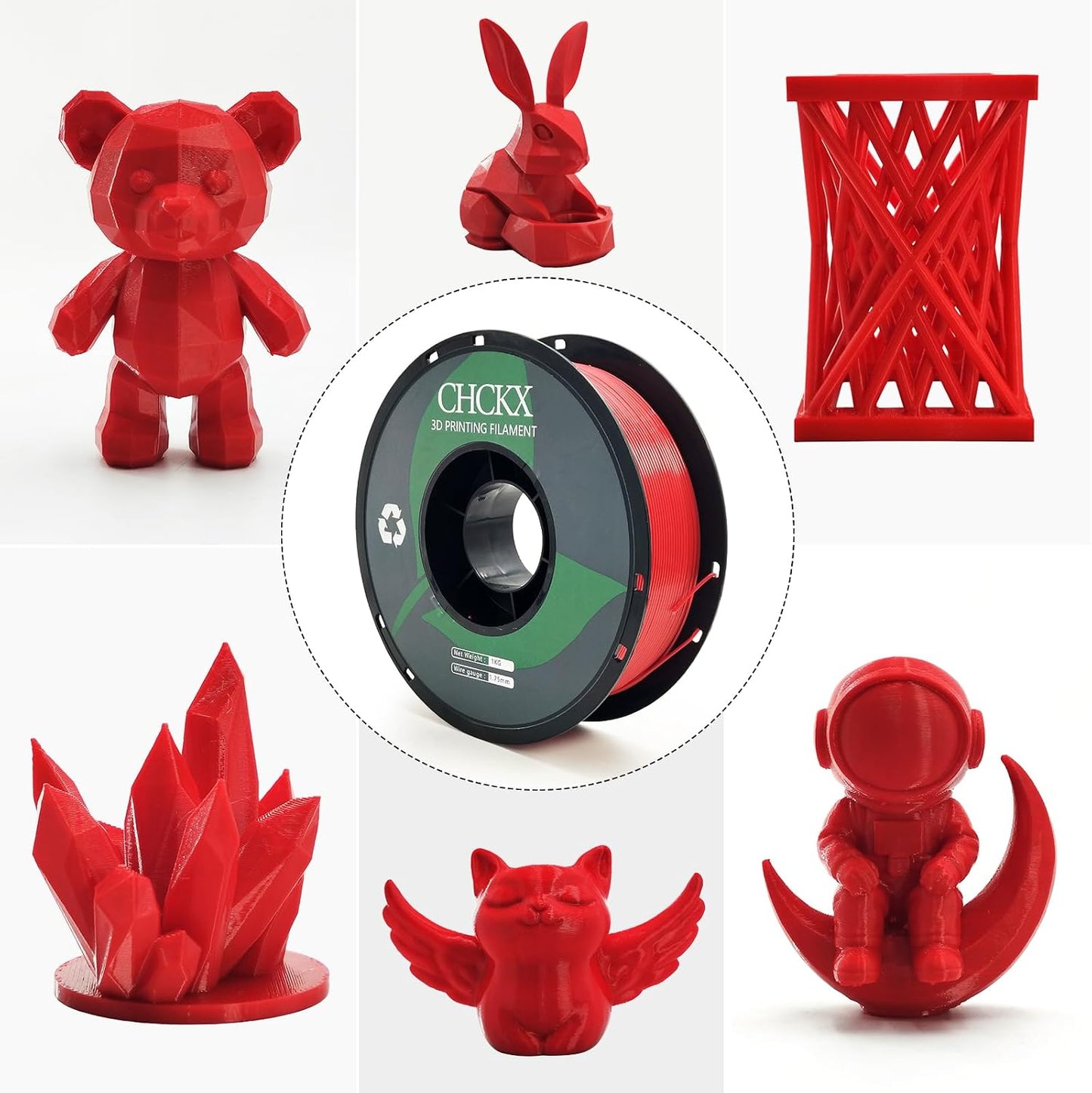16Rolls PETG Filament Bundle Filament Bulk 1KG 1.75 mm Multicolor High Precision Strong Toughness,1.75 ±0.02mm,Less Stringing,Good Layer Adhesion,3D Printing Filament