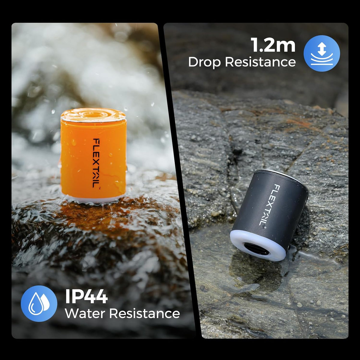 FLEXTAILGEAR Portable Air Pump with Camping Lantern Tiny Pump 2X 4kPa Air Pump for Inflatables Rechargeable Air Mattress Pump with Magnetic Design for Sleeping Pads, Pool Floats, Swimming Rings(OG)