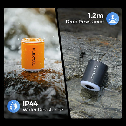 FLEXTAILGEAR Portable Air Pump with Camping Lantern Tiny Pump 2X 4kPa Air Pump for Inflatables Rechargeable Air Mattress Pump with Magnetic Design for Sleeping Pads, Pool Floats, Swimming Rings(OG)