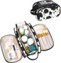 Wrangler Large Makeup Bag Travel Toiletry Bag Portable Cosmetic Bag Cute Makeup Organizer with Handle and Multiple Pockets & Dividers for Women