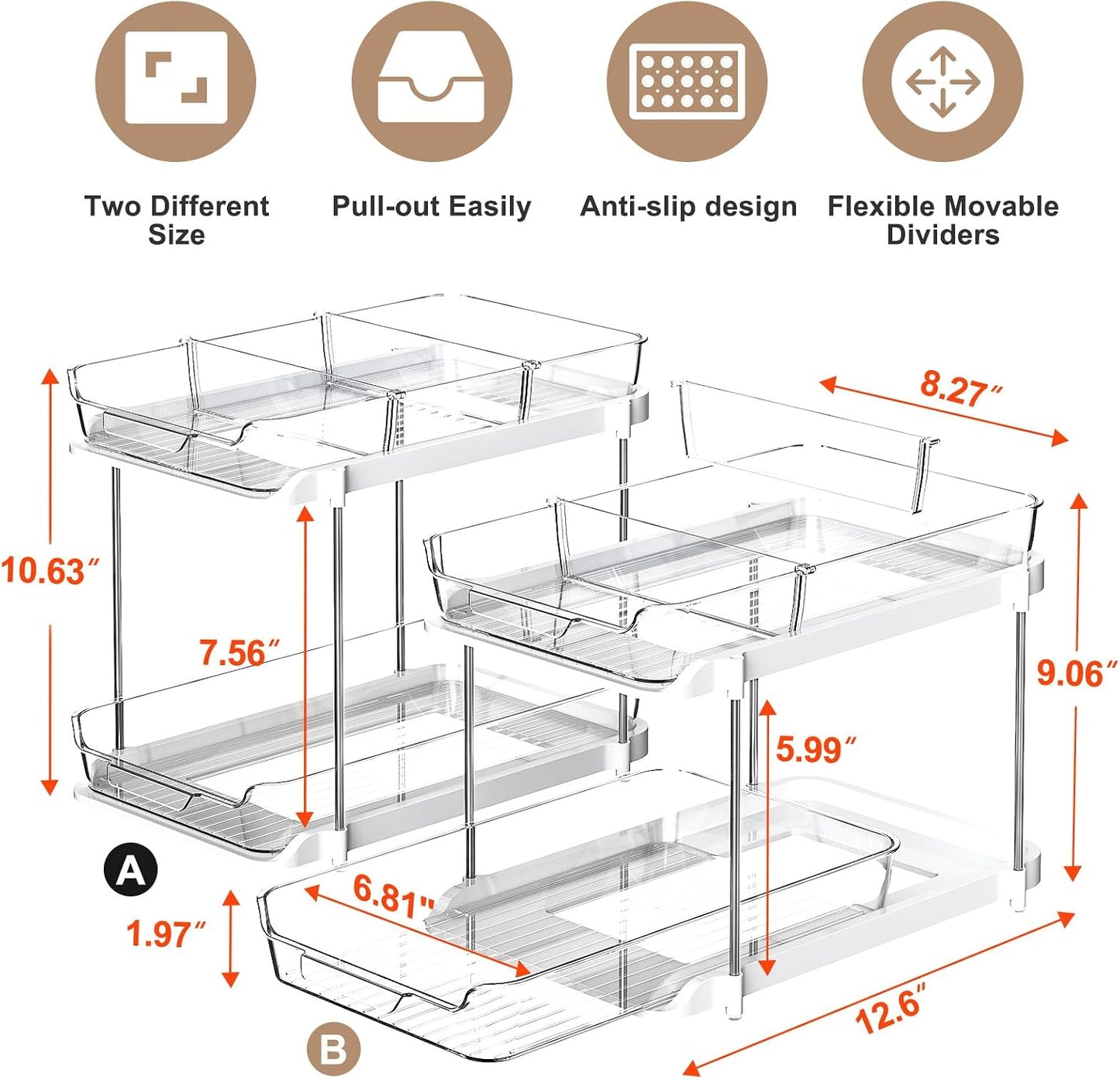 Delamu 2-Tier Under Sink Organizer 2 Pack