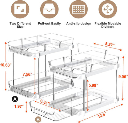 Delamu 2-Tier Under Sink Organizer 2 Pack