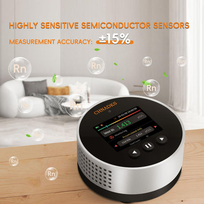 Radon Detector | 20-Year Radon Sensor | Long-Life Home Air Quality Monitor