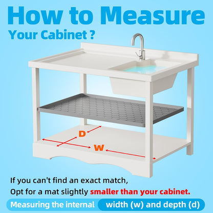 Winisok Waterproof Under Sink Mat 34 x 22 Beige