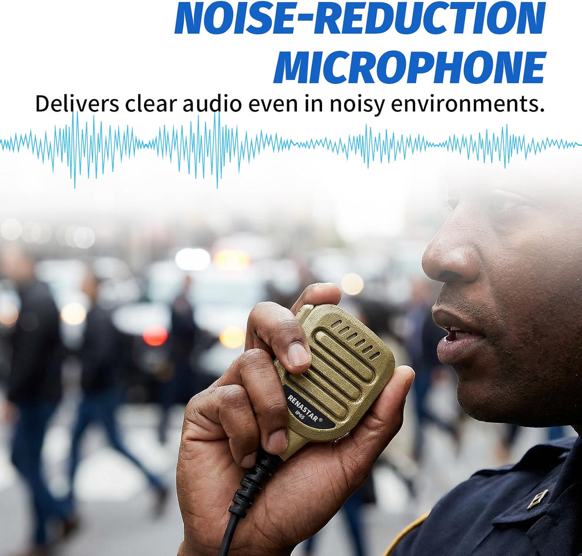 HyperionFlo Essentials Two-Way Radio Shoulder Microphone, Remote Speaker Microphone with 3.5mm Audio Jack, PTT Button, IP65 Water Resistance, Coffee