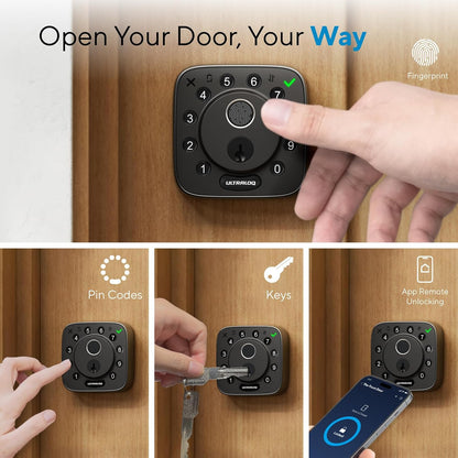 ULTRALOQ Bolt Fingerprint WiFi Smart Lock with Door Sensor, Remote Access