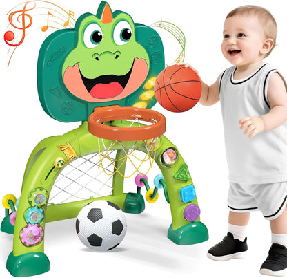 Marstone 2-in-1 Toddler Basketball & Soccer Activity Toy, Ages 1-3