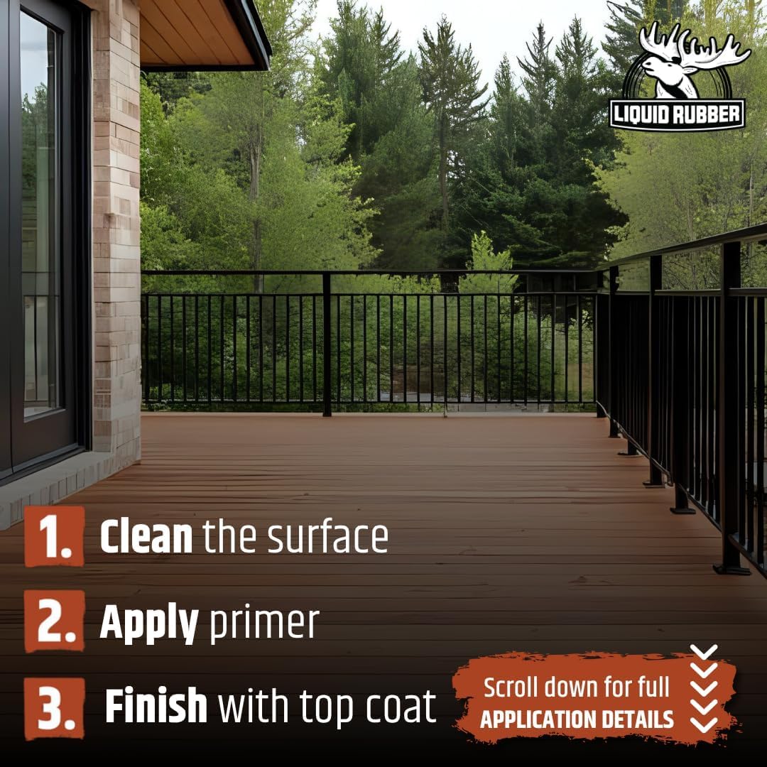 Liquid Rubber Multipurpose Primer for Concrete, Wood, Metal, 1 Gallon Easy to Apply. Bonds to fiberglass, PVC, boosts coating adhesion, dries fast and clear. Non-Toxic & Water-based