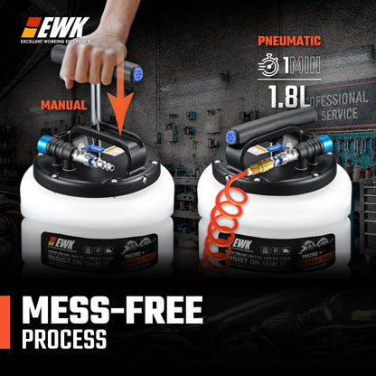 EWK 15L Pneumatic/Manual Oil Extractor Pump, EB0244 Fluid Evacuator for Engine Oil, ATF, Coolant & Power Steering Fluid, 40–170 PSI