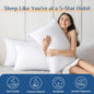 JOLLYVOGUE Pillows King Size Set of 6, Firm Supportive Bed Pillows with Oeko-Tex Certified Down Alternative Fill, Luxury Fluffy Hotel Quality for Stomach, Back, and Side Sleepers, White