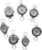 NIMI 5-Piece Elegant Colorful Watch Face Set for Beading & Jewelry Making, DIY Watch Faces with New Batteries & Loops, Silver